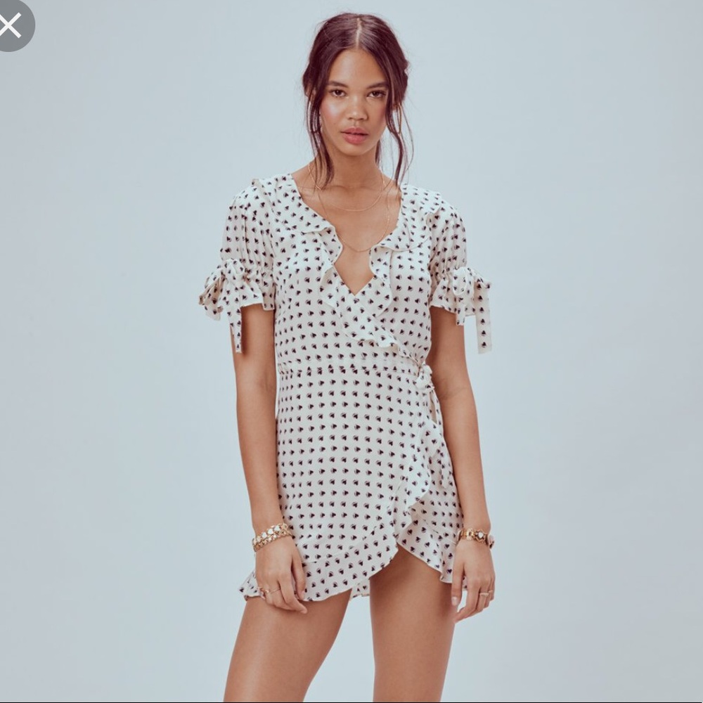 For Love and Lemons Sweetheart Wrap Mini Dress